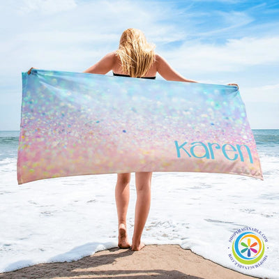 Personalized Glitter Like Beach Bath Towel-ShopImaginable.com